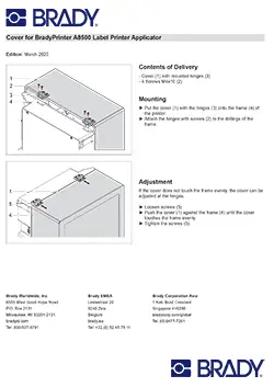 Manual A8500 Cover Installation English
