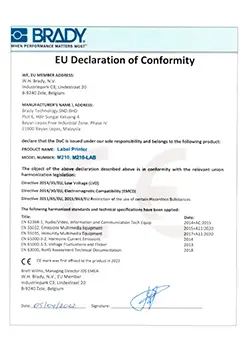 M210 M210-LAB EU Declaration of Conformity