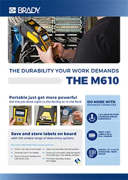 M610 Label Printer Infosheet Europe English