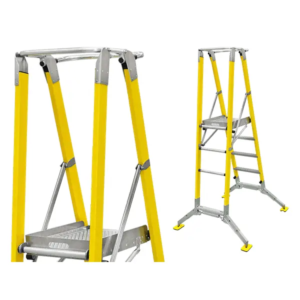 Scări Pliabile cu Platformă de Lucru și Picioare Reglabile, EN 131-7:2013, EuroMaster All Terrain de la Branach