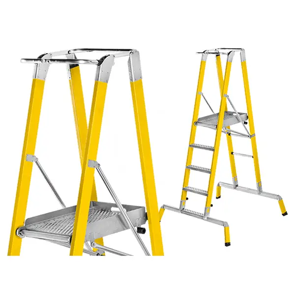 Scări Pliabile cu Platformă de Lucru și Picioare Înălțate, EN 131-7:2013, EuroMaster Premium de la Branach